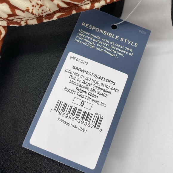 Women's Floris Platform Sport Sandals - Universal Thread Brown Floral Size 9 - Picture 7 of 7